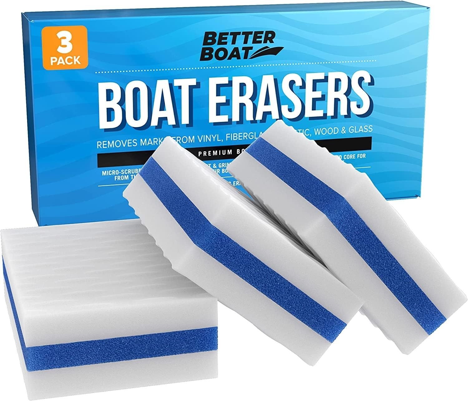 3PK Premium Boat Scuff Erasers, Boating Accessories for Cleaning, Gift for Po…