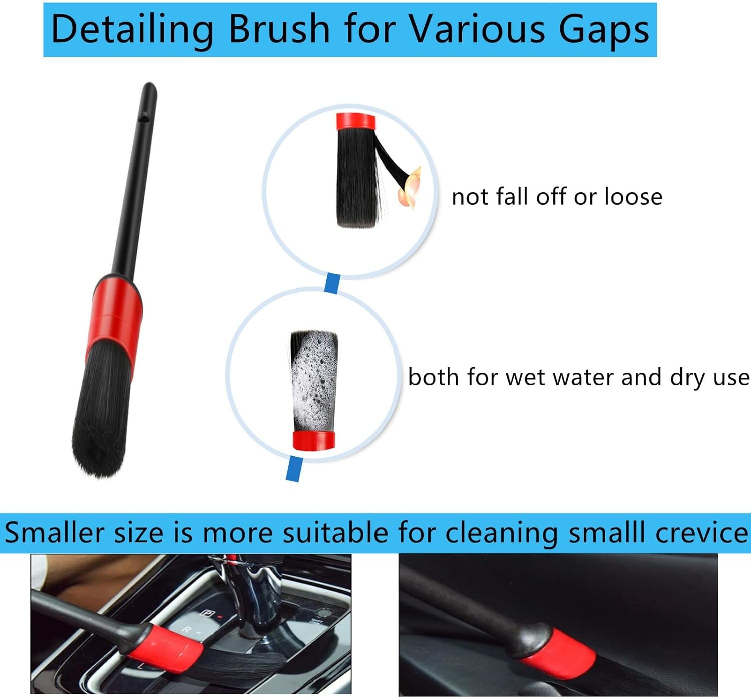 Car Interior Duster Detail Brush Cleaning Gel Kit, Soft Dash Vent Dusting Slime