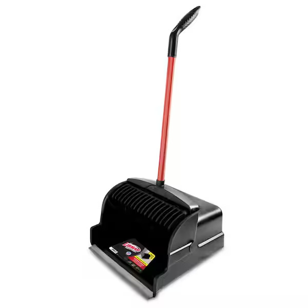 16 Inch Standing Dustpan with Steel Handle Large Capacity Garage Floor Cleaner