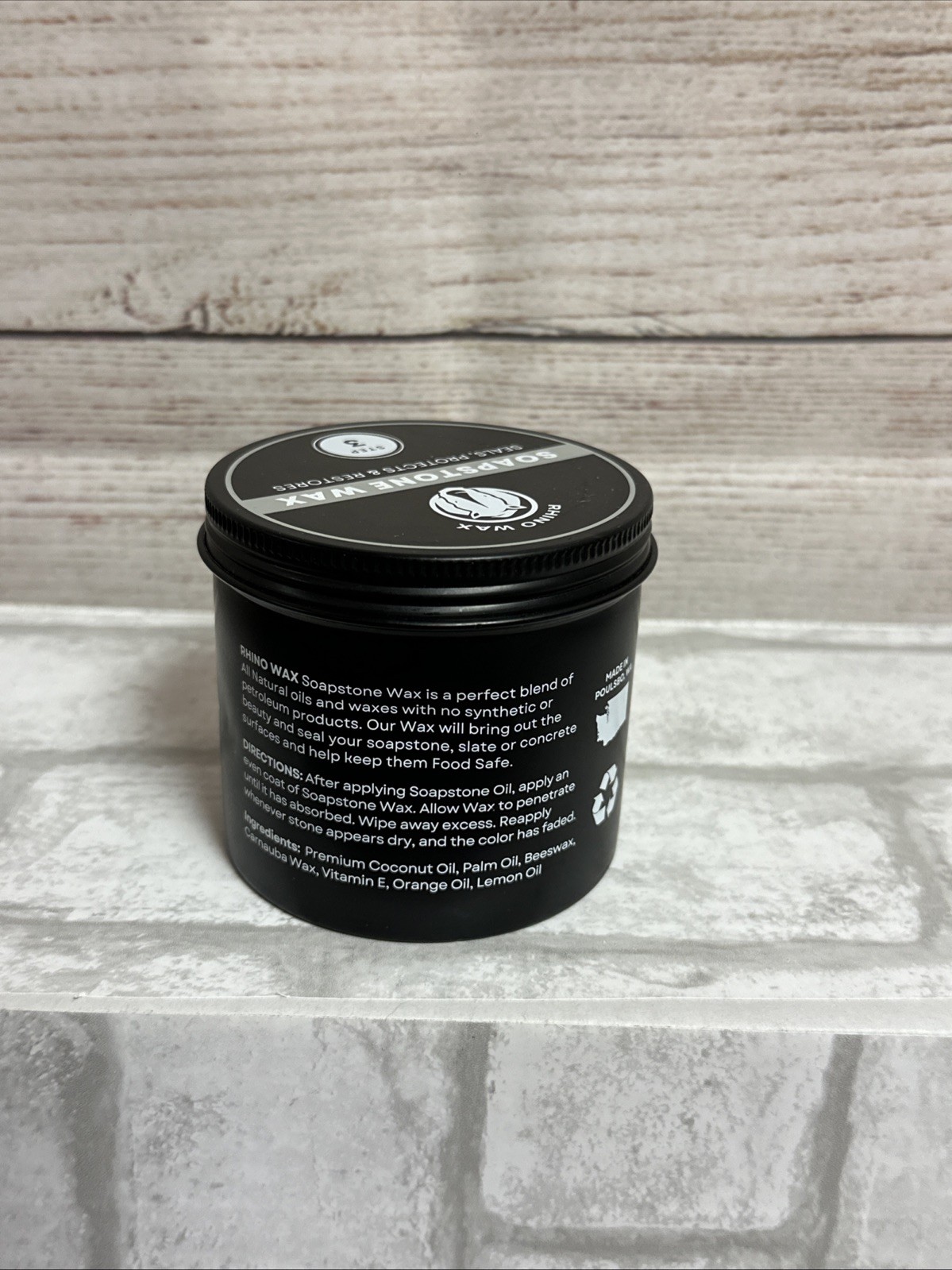 Rhino Wax Soapstone Wax Oil Sponge Combo Food Safe Plant Based Essential Oils