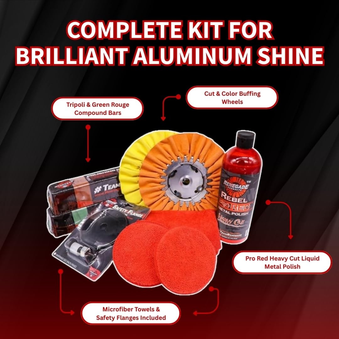 Renegade Products Aluminum Polishing Mini Kit Complete with Buffing Wheels, B…