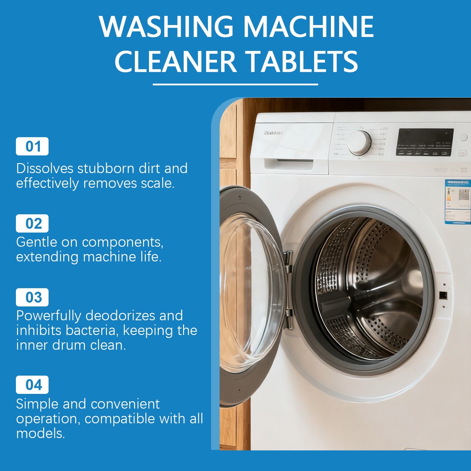 Washing Machine Cleaner, Deodorizer & Descaler 12/24/36-Pack – 1 Year Supply