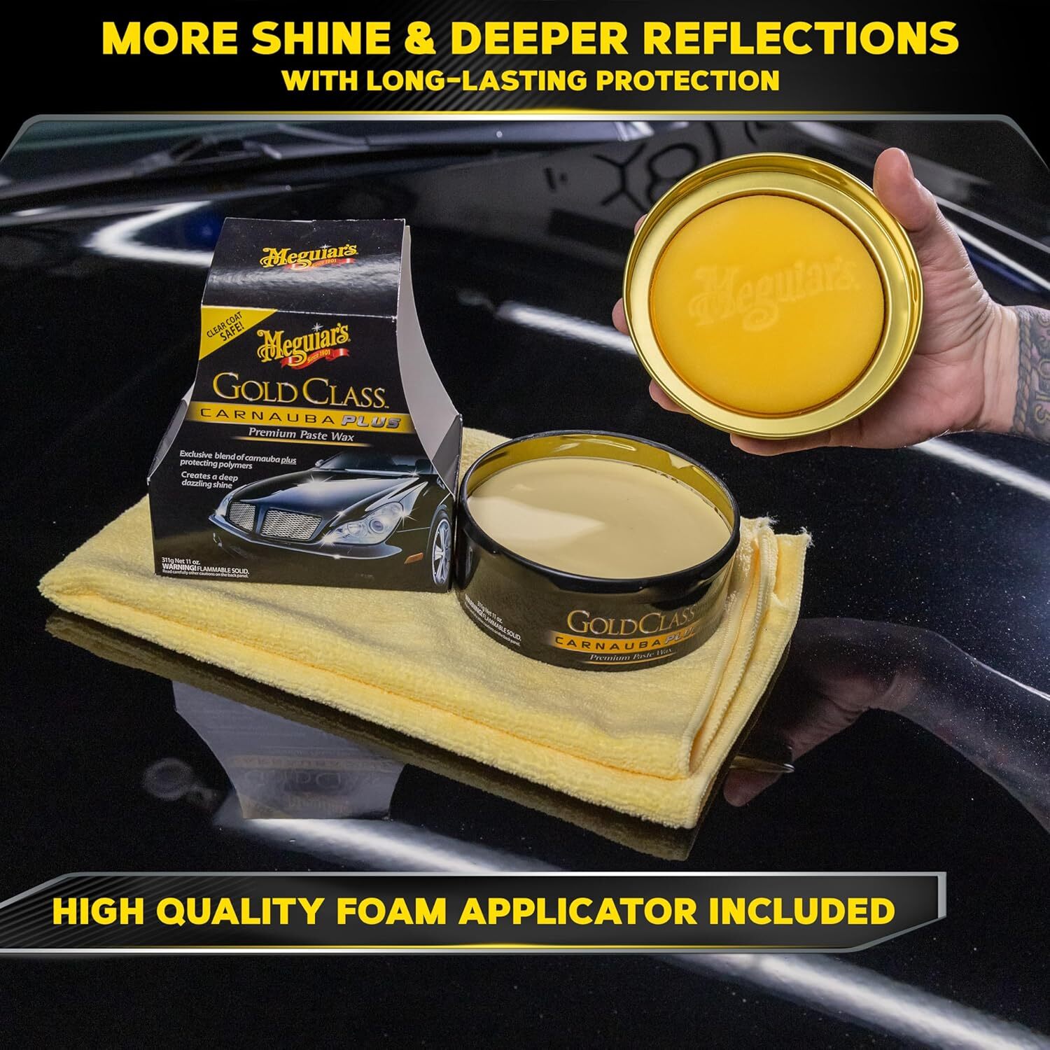 Meguiar’s GOLD CLASS CARNAUBA PLUS Premium Paste Car Wax HIGH QUALITY Brand New