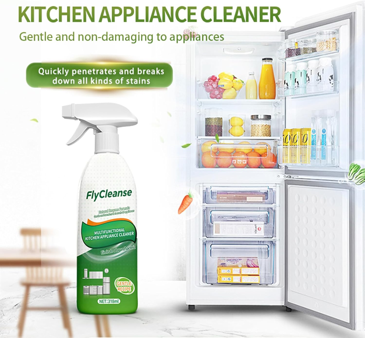 Ion Kitchen Cleaner Stain Remover Spray, Kitchen Multi-Purpose Foam Cleaner Spra