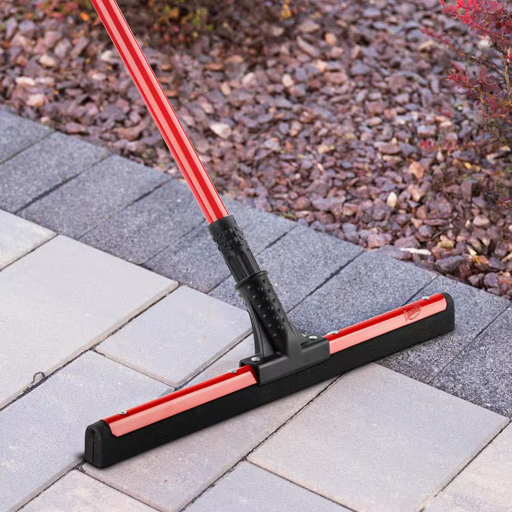 18 In. High Power Flex Foam Blade Floor Squeegee with 4.6 Ft. Steel Handle