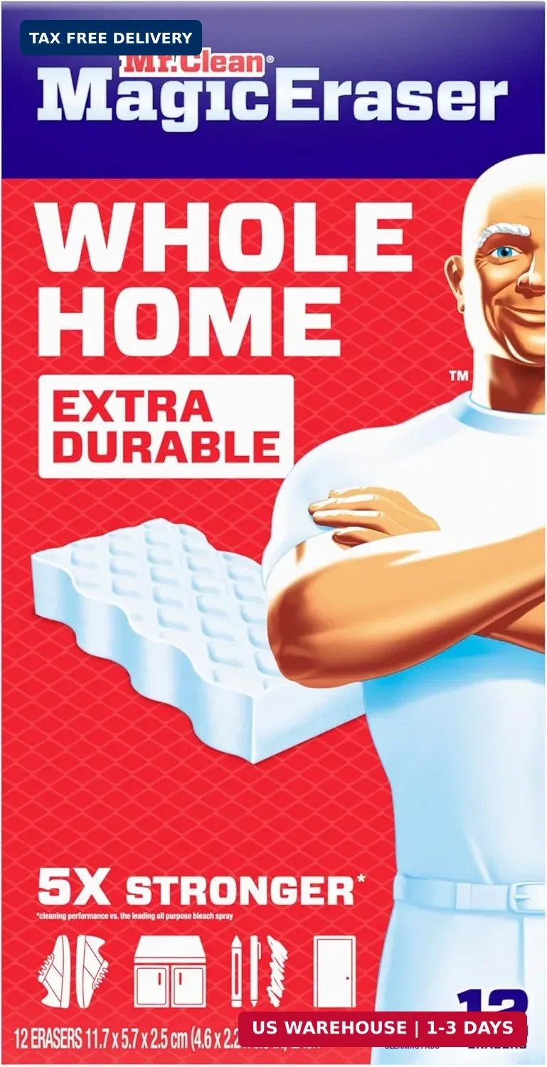 Mr. Clean Magic Eraser Sponge, All Purpose Cleaner, Cleaning Scrubber, Wall, Sne