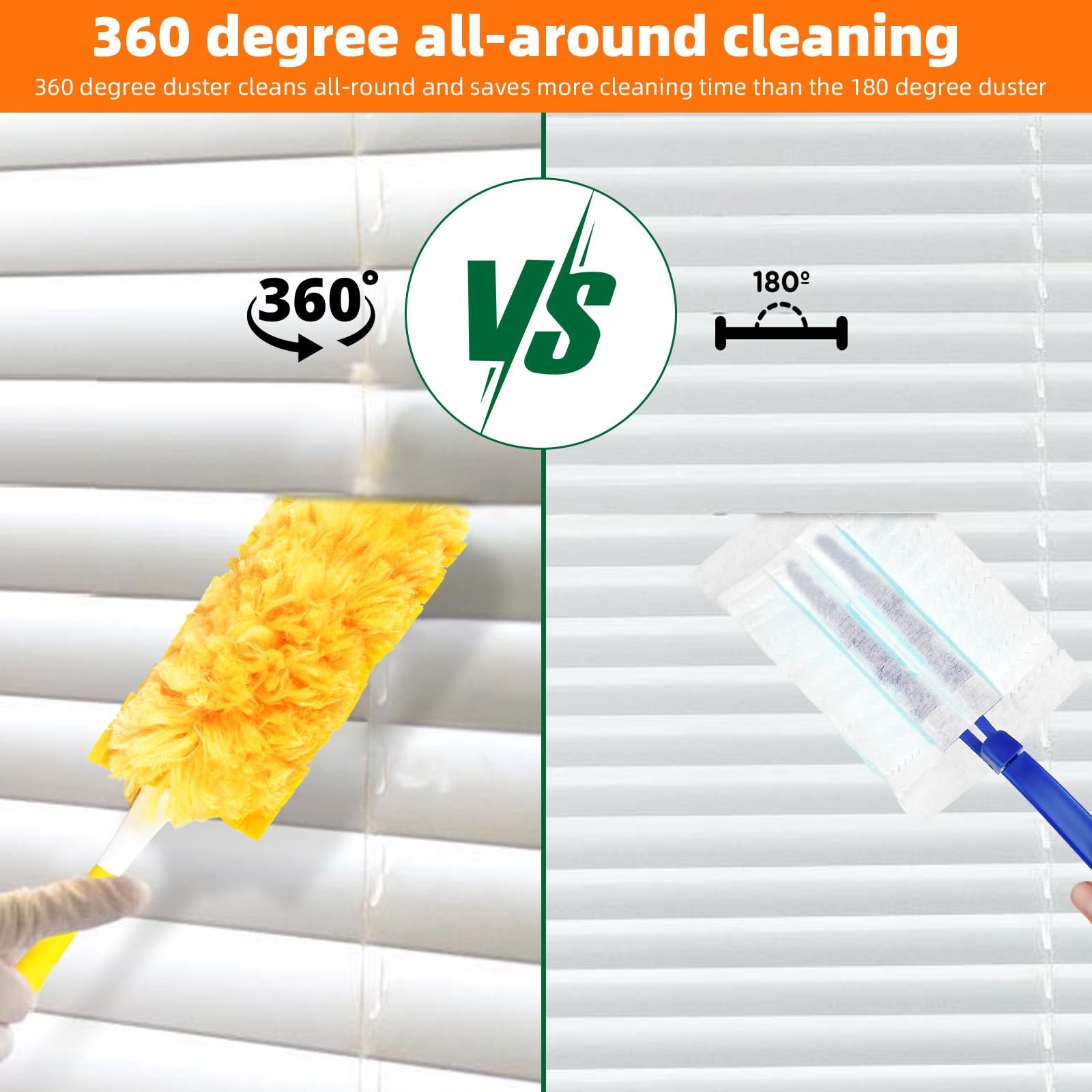 30 Pack 360 Dusters Refills for Swiffer Dusters, Unscented Heavy Duty Duster Kit