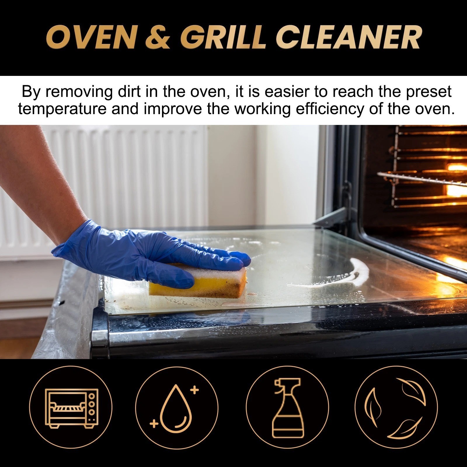 1~5x Oven & Grill Cleaner Spray, Professional Oven and Grill Cleaner 100ml
