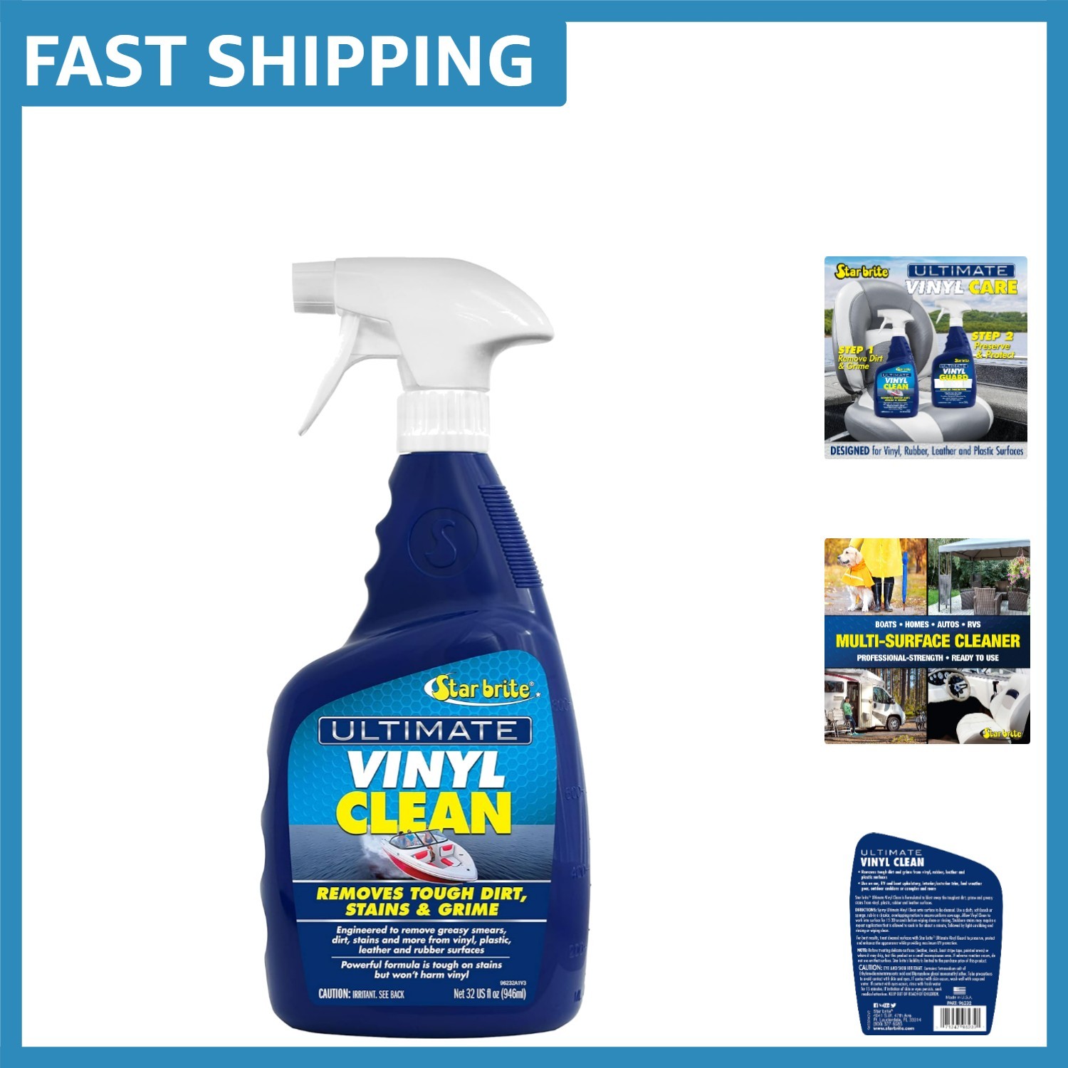 32 Oz Ultimate Vinyl Cleaner – Effective Spray for Leather, Plastic & Rubber