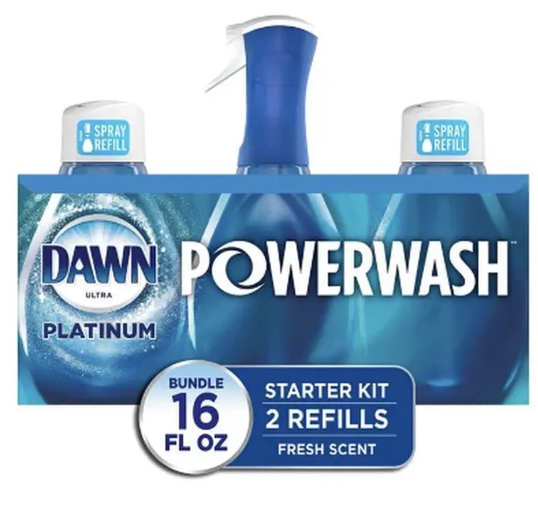 Value Pack – 16 Oz Dawn PowerWash Ultra Platinum Fresh Scent Spray + 2 Refills