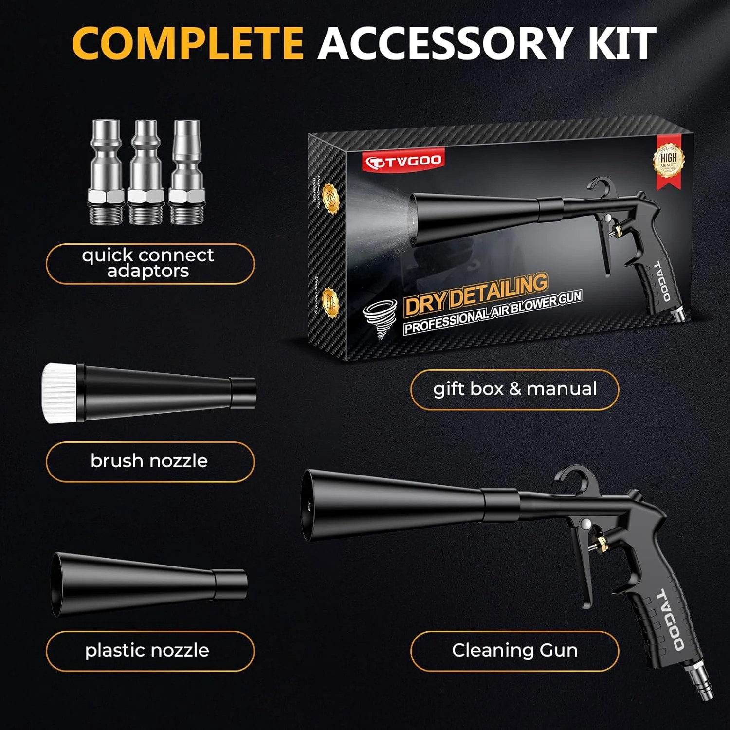Dry Car Detailing Cleaning Gun – Blast Away Dust & Debris in Seconds & Aluminum