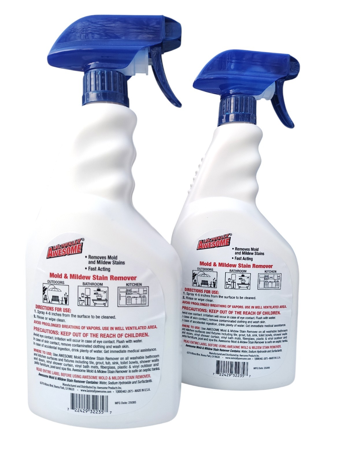 Totally Awesome Mold & Mildew Stain Remover Fact Acting 2 Bottles 64oz Each