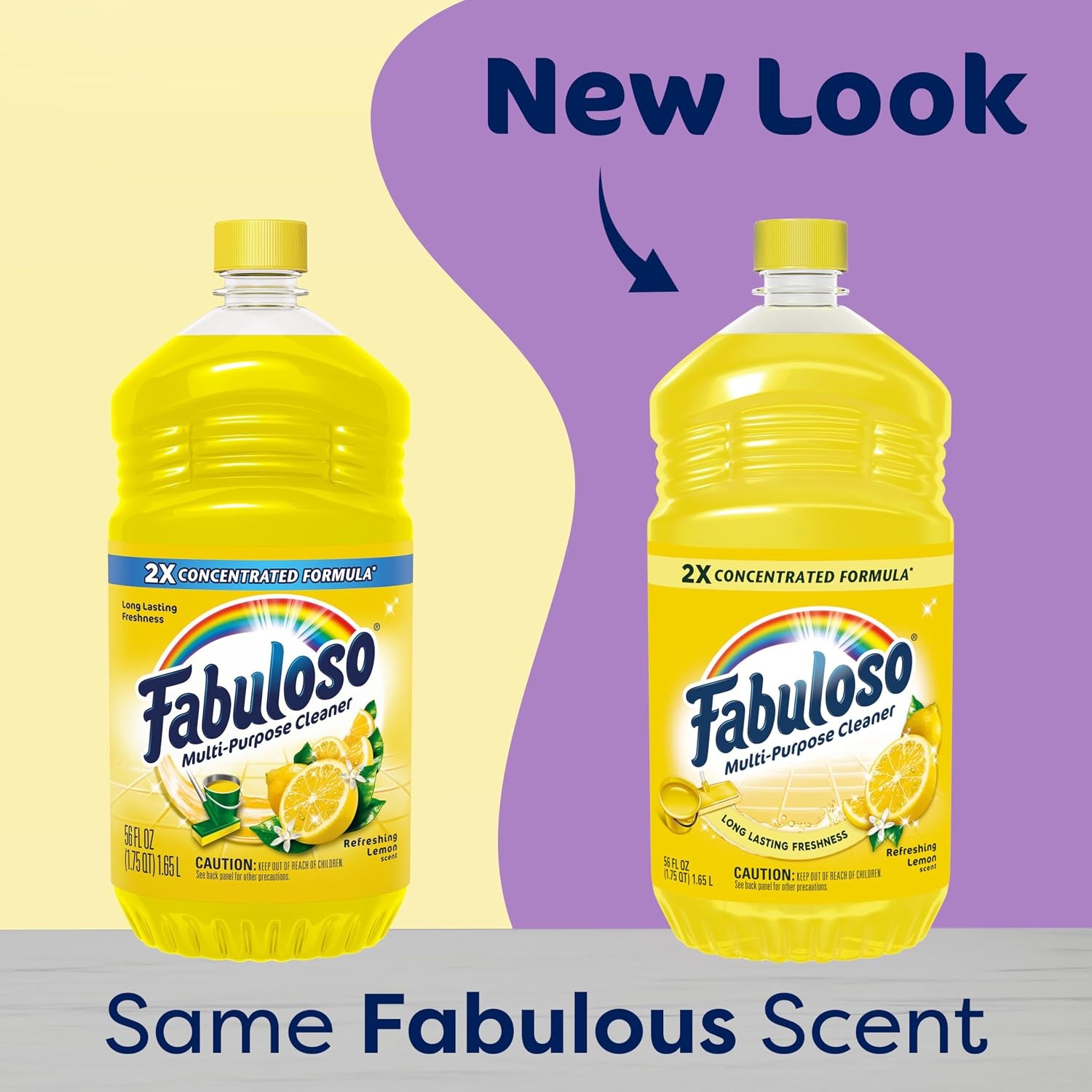Fabuloso Multi-Purpose Cleaner, 2X Concentrated Formula, Refreshing Lemon Scent,