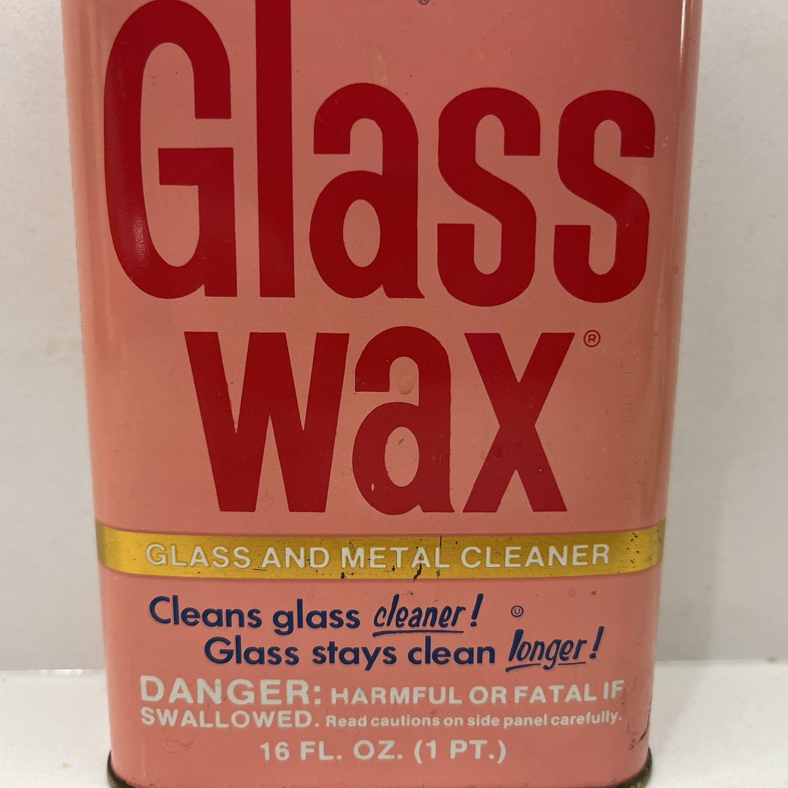 Vintage Can Gold Seal Co. GLASS WAX Glass Chrome Metal Cleaner Polisher 16 fl oz