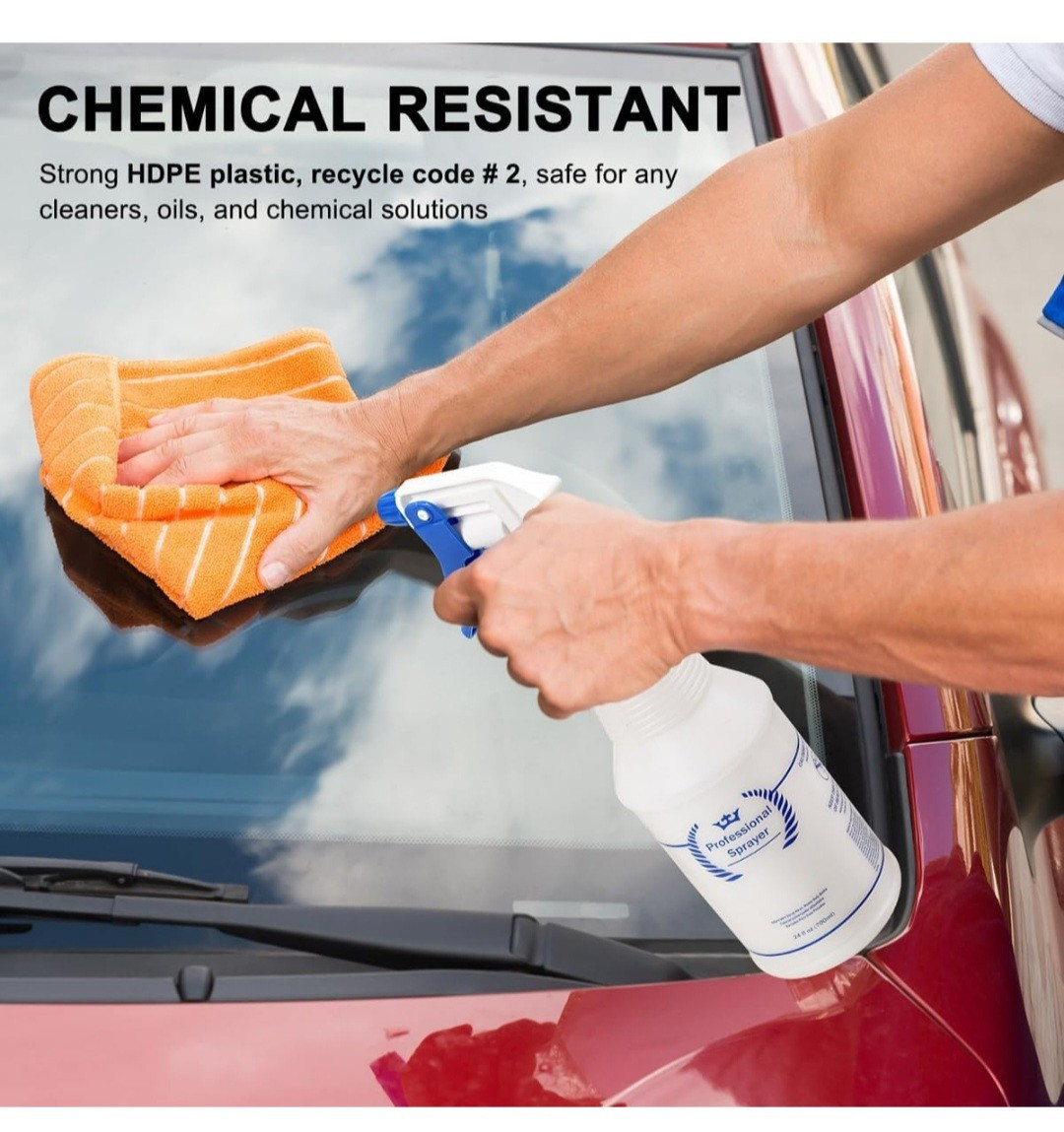 Plastic Spray Bottles 4 Pack 24 Oz All-Purpose Sprayer for Cleaning Solutions…