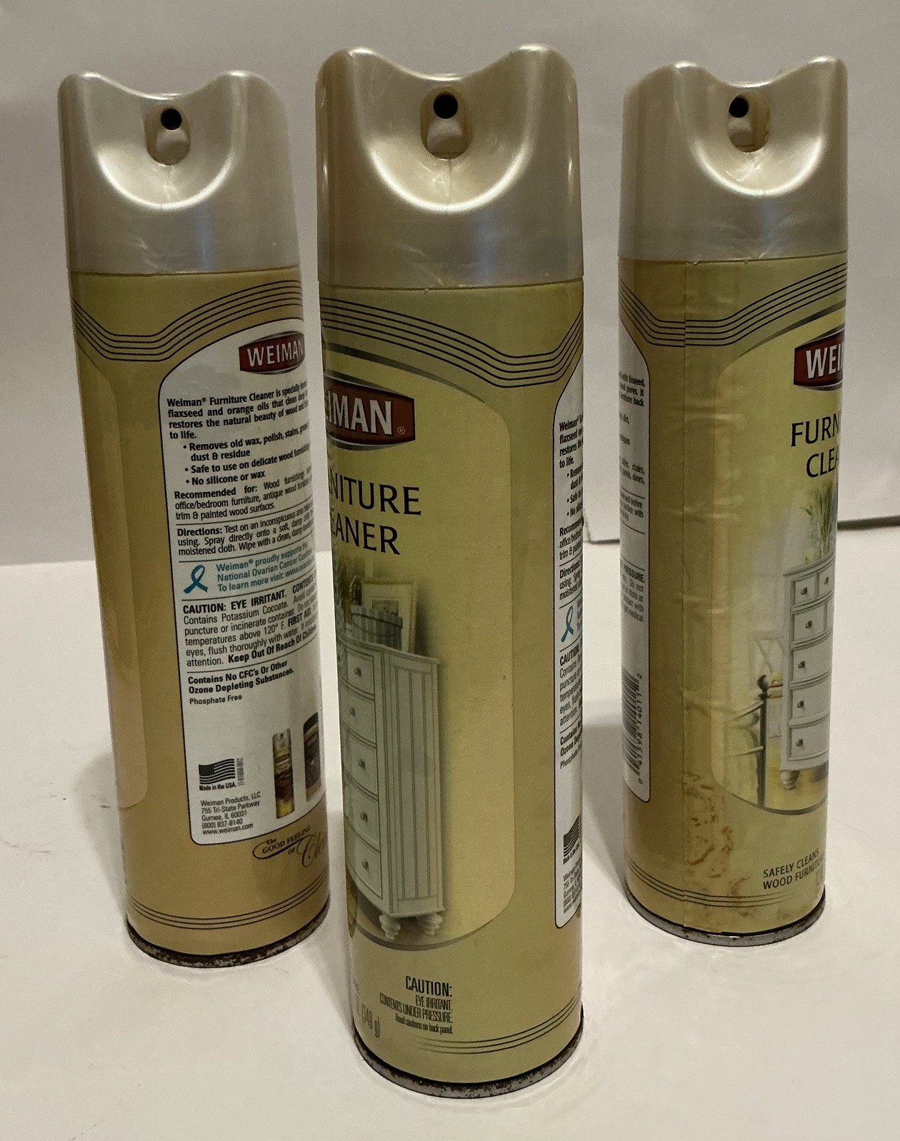 3 x Weiman Furniture Cleaner Spray 12 oz Size Brand New DISCONTINUED