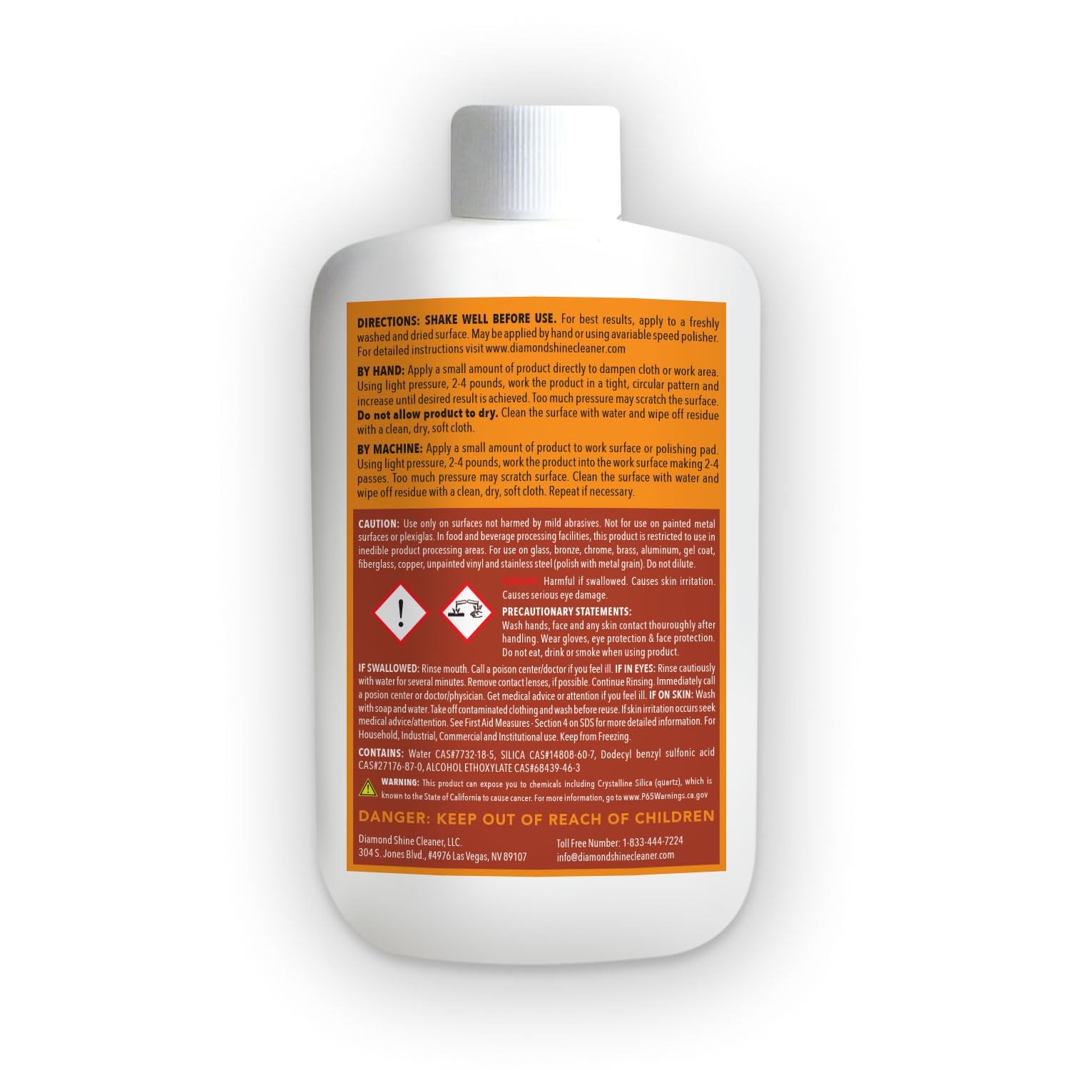 Diamond ShineProfessional Hard Water Cleaner – Lime, Calcium, Rust, Water Spo…