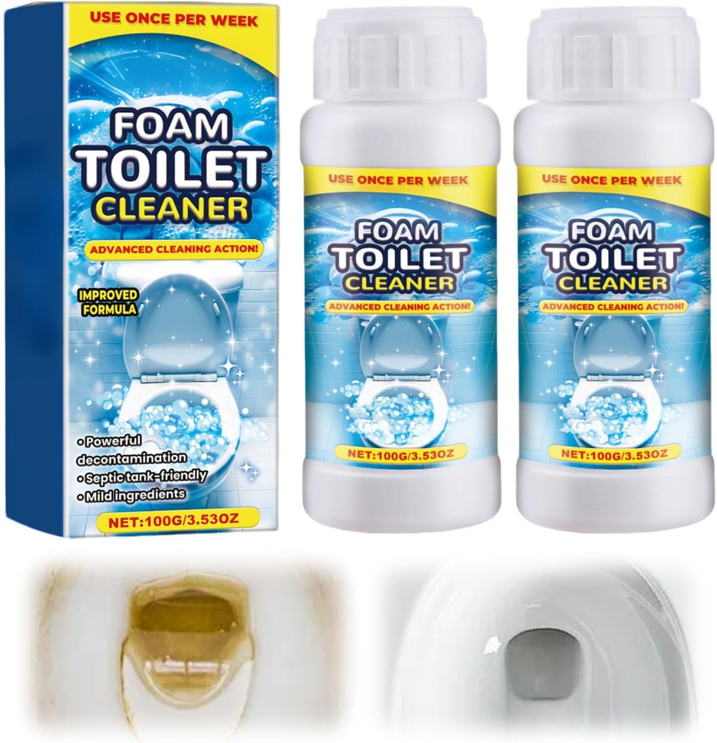 2Pcs Foam Toilet Cleaner, 2025 Upgrade Powerful Toilet Bowl Cleaner, Advanced Ho