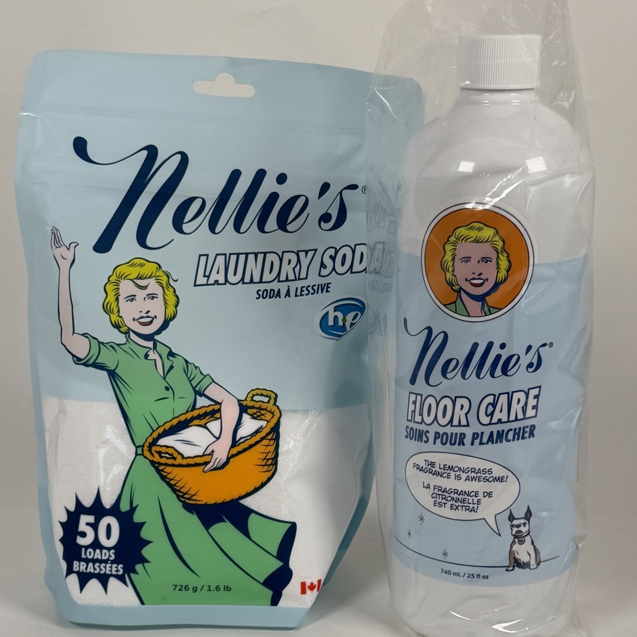 Nellie’s Laundry Soda & Floor Cleaner For Wow Mop (50 Loads, 25Fl oz) NEW Lot
