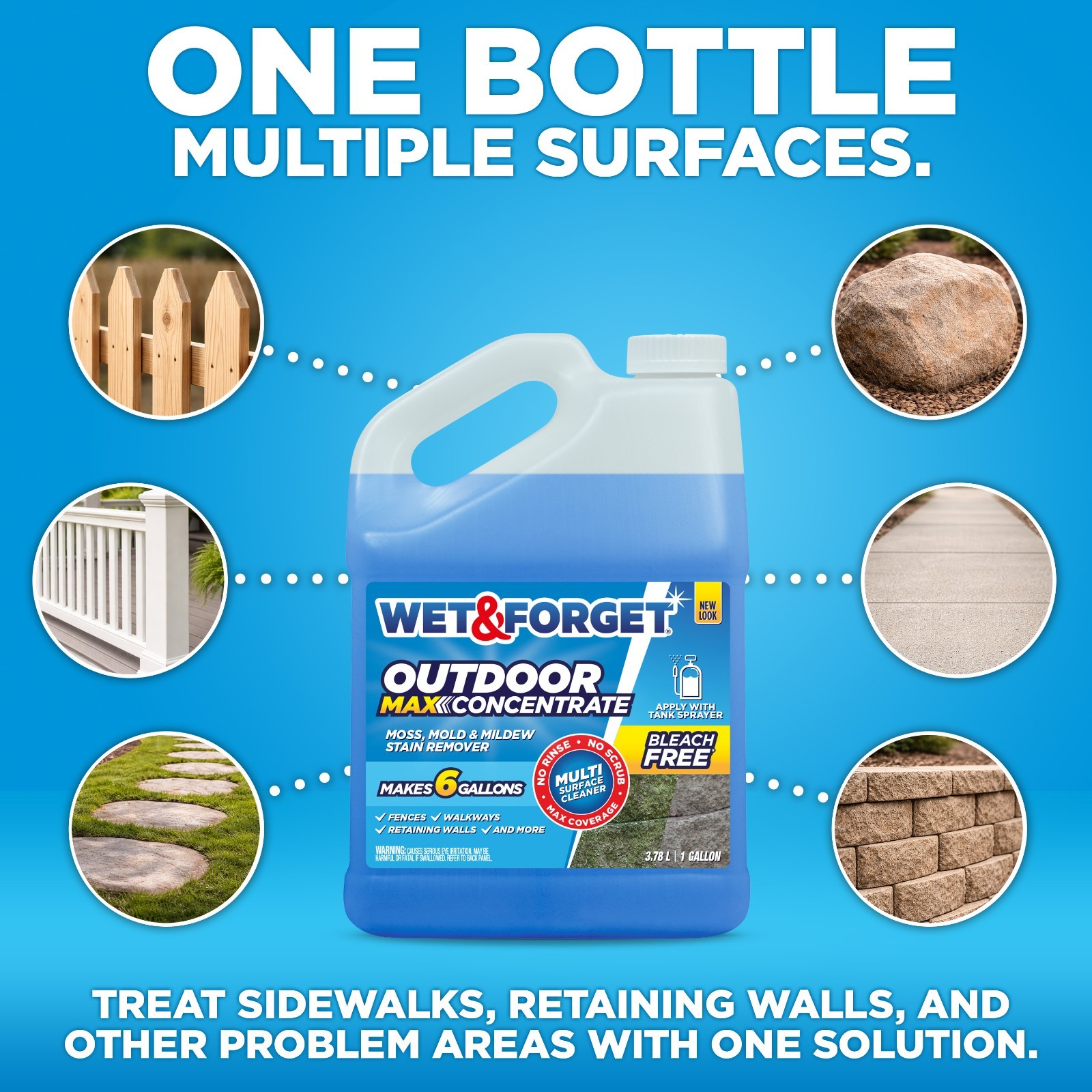 Wet & Forget Outdoor Moss/Mold/Mildew/Algae Stain Remover 128oz – 2 Pack