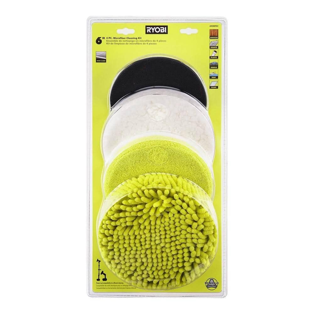 6 In. 4-Piece Microfiber Cleaning Kit for RYOBI P4500 and P4510 Scrubber Tools