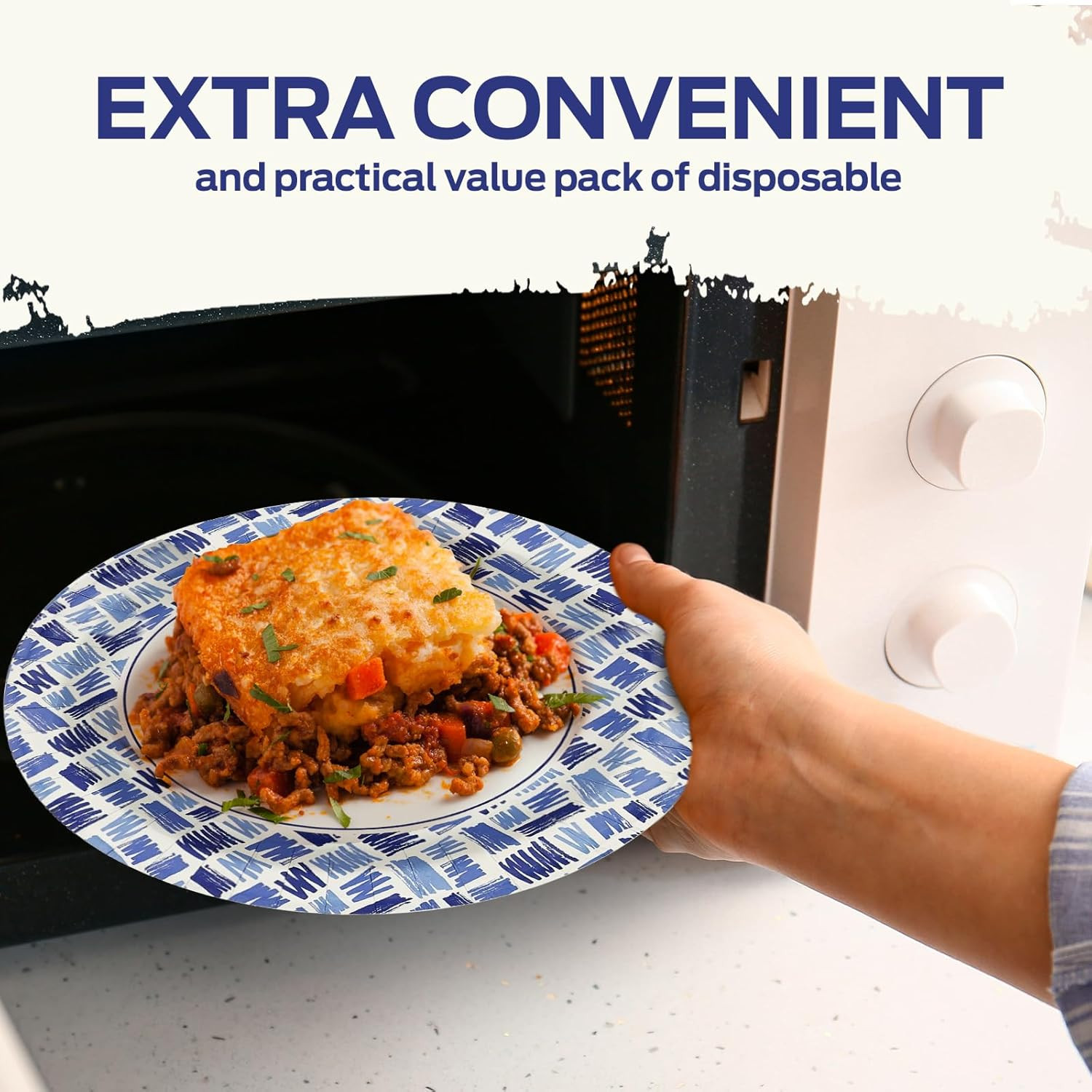 PAMI Heavy-Duty Disposable Small round Paper Dishes | Microwave-Safe, Oil, Water