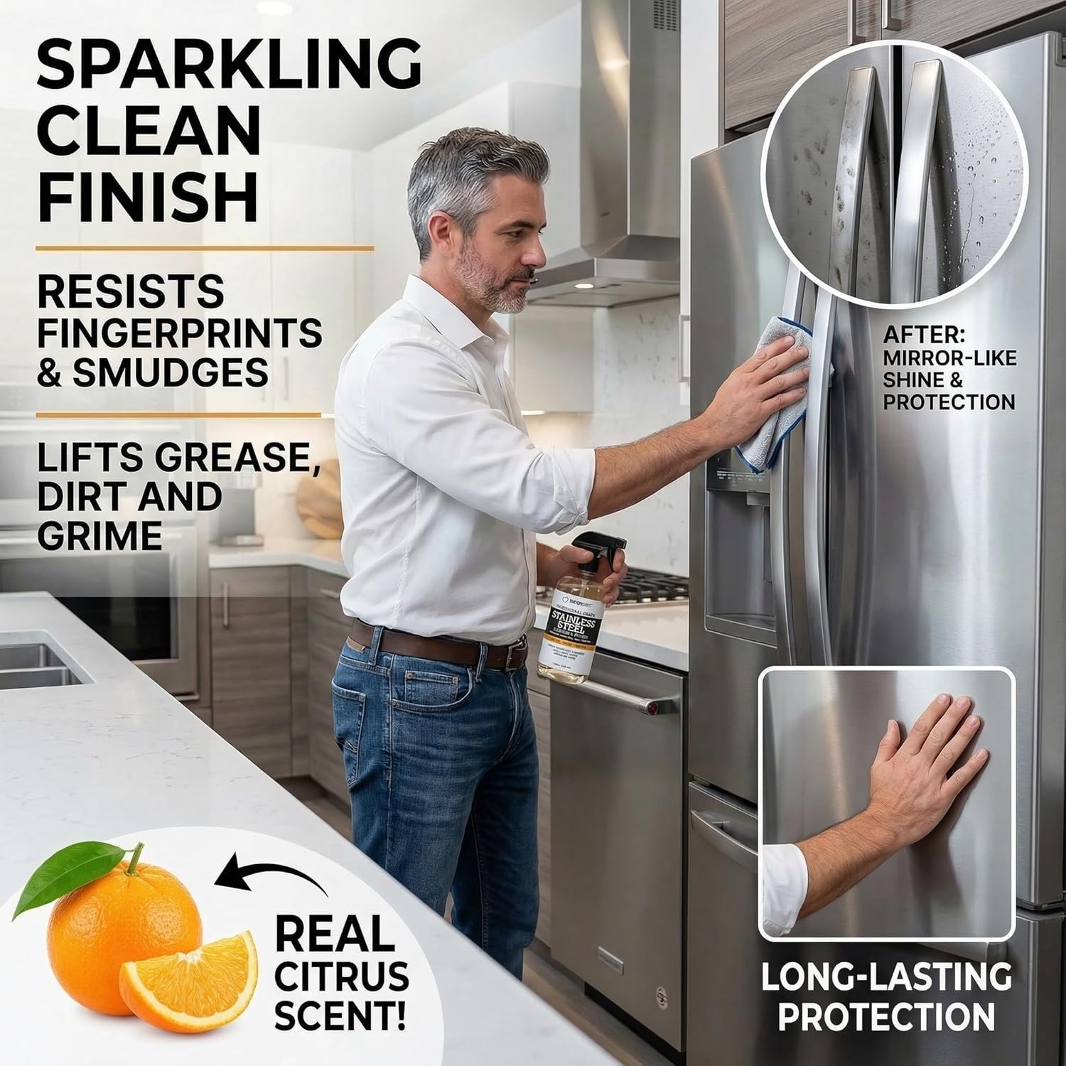 Stainless Steel Cleaner and Polish for Fridge, Oven, Cooktop, Kitchen Applian…