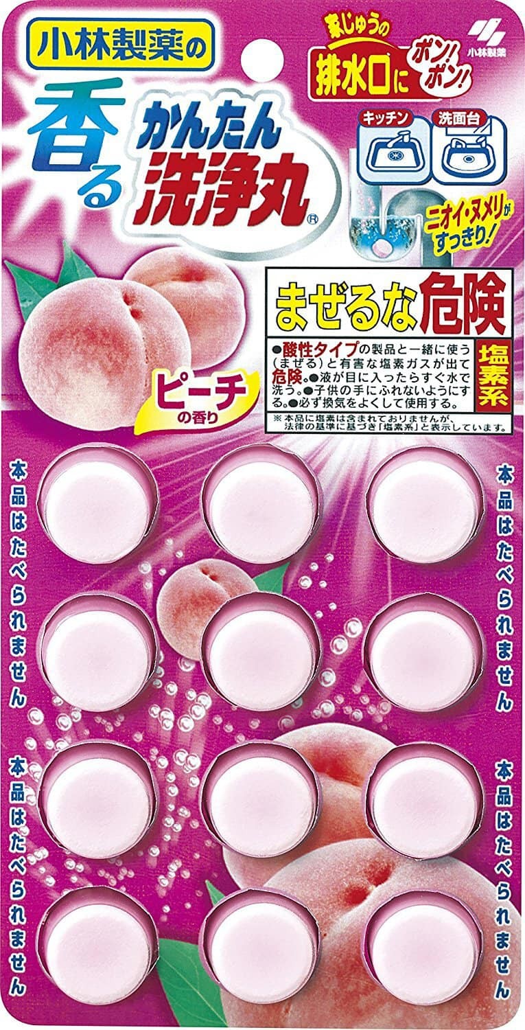 Kobayashi Multipurpose Scented Cleaner 66g/(12Pcs)小林製藥除菌排水管洗淨丸蜜桃味