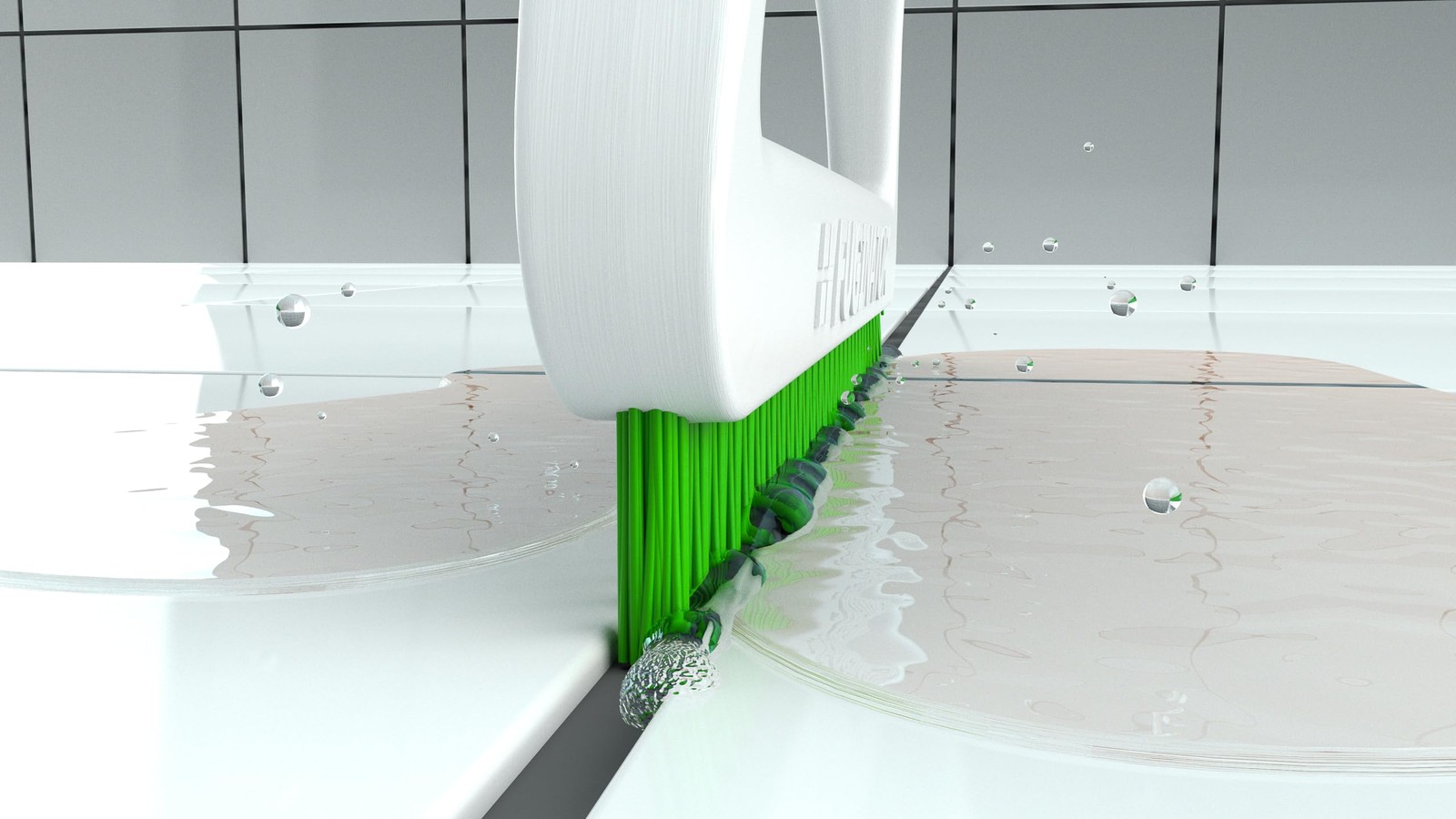 FUGINATOR Joint Cleaning Brush for Bathroom and Kitchen Grout White Green