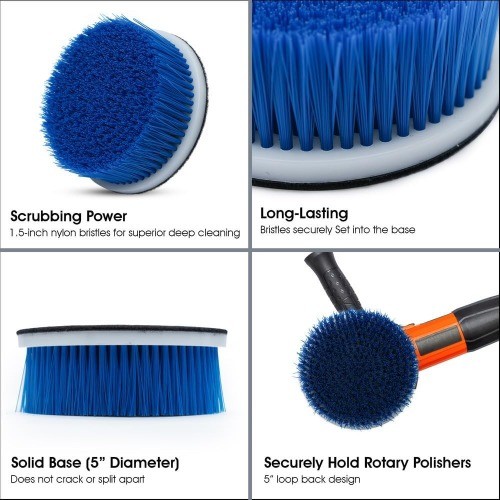 5″ Carpet & Upholstery Rotary Brush with 1.5-Inch Bristle – Premium Nylon Bristl