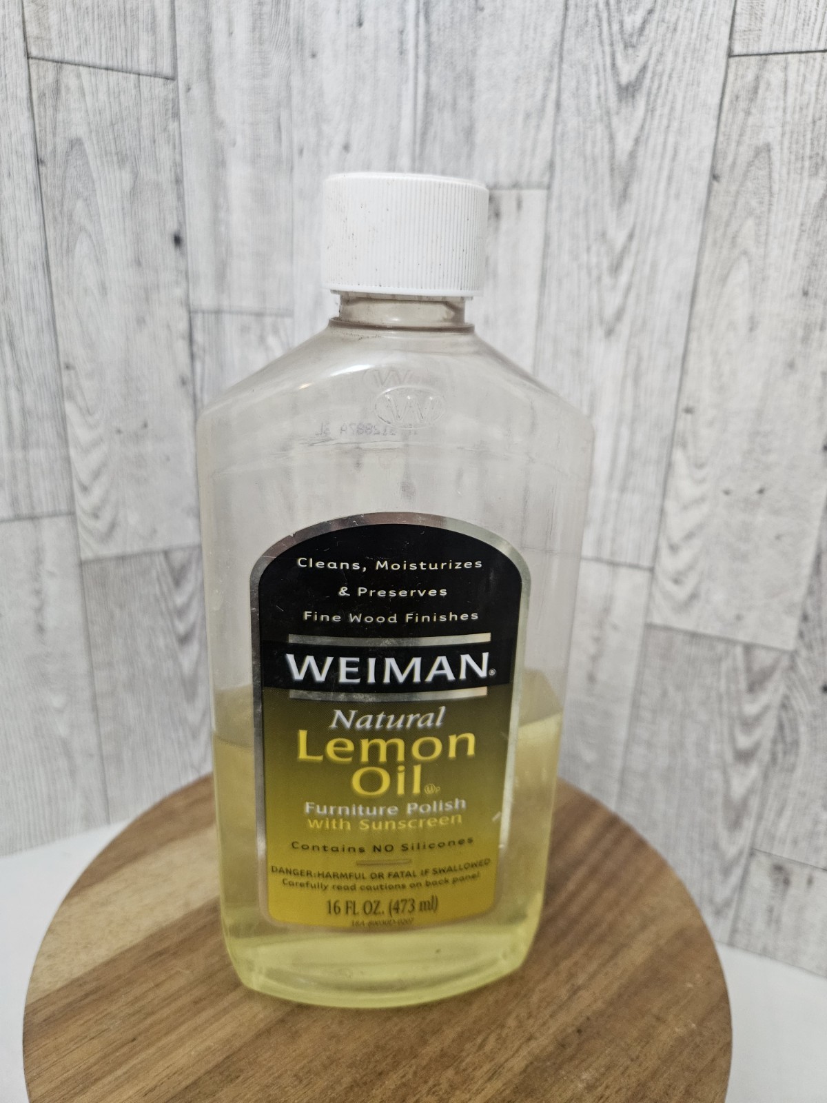 VTG Weiman Lemon Oil Furniture Wood Polish with Sunscreen 16 Oz Approx 40% Full