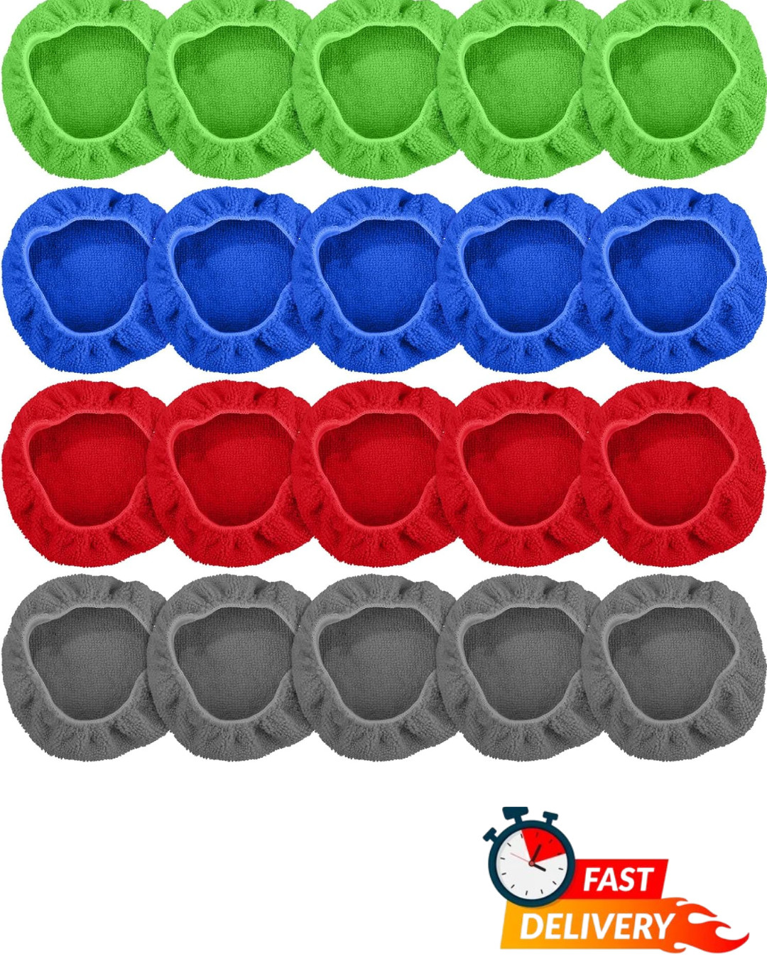 20-Pack Microfiber Windshield Cleaning Pads Car Window Glass Wipes 4-6in Tools