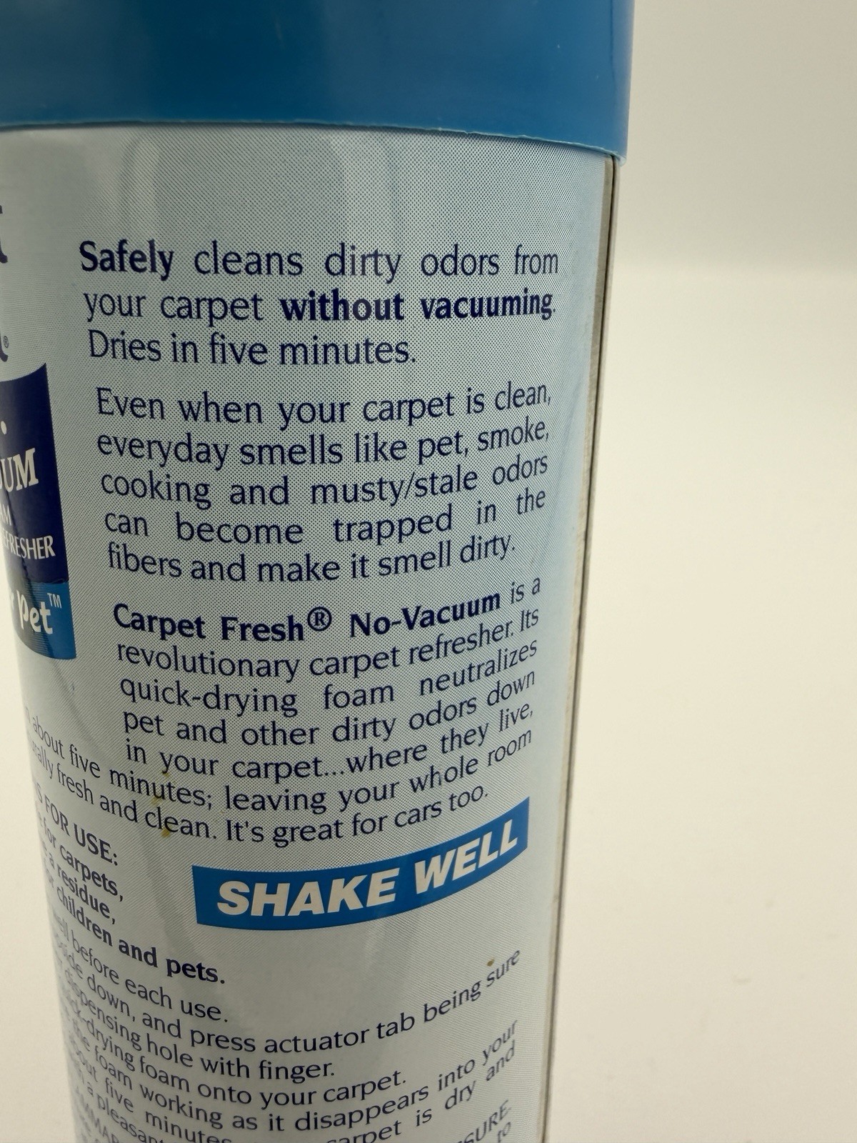 Vintage 1999 Carpet Fresh No Vacuum Foam Carpet Refresher Super Pet 10.5 oz New