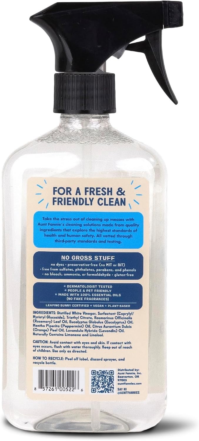 Glass & Window Cleaning Vinegar Spray, Natural Streak-Free Spray, 16.9 Ounces…