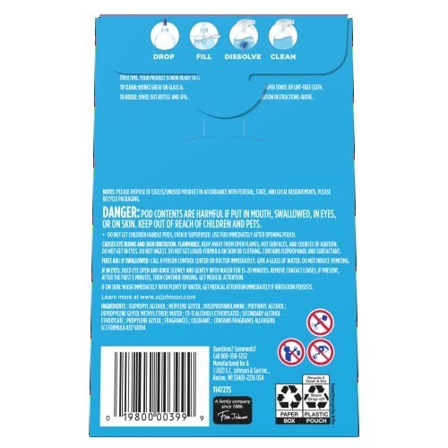 Dissolve Concentrated Glass Cleaner Pods Refill 2 Pack Streak-Free Fresh