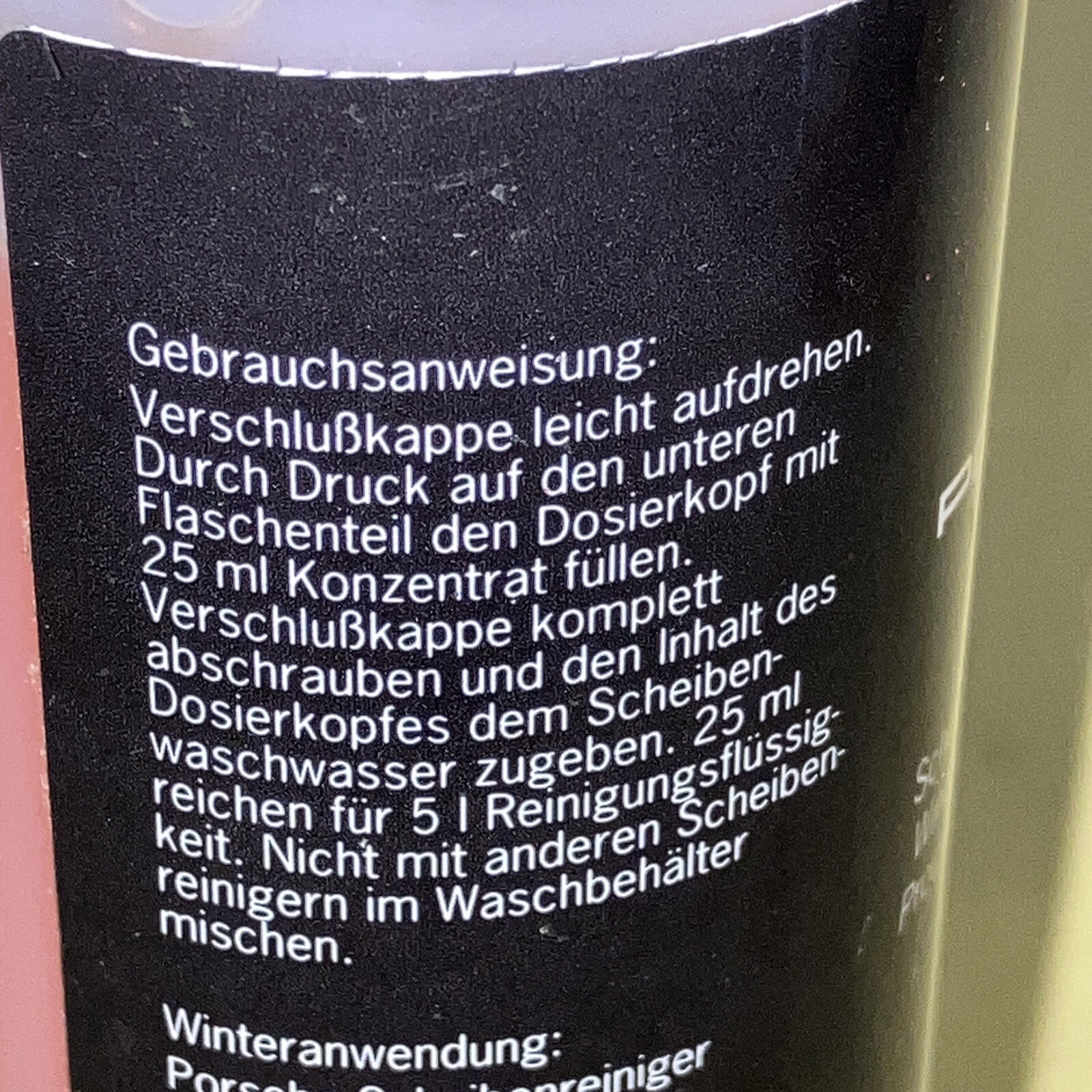 Genuine Porsche Exterior Window Glass Cleaner( TEQUIPMENT ) CW 1: 100 250ml