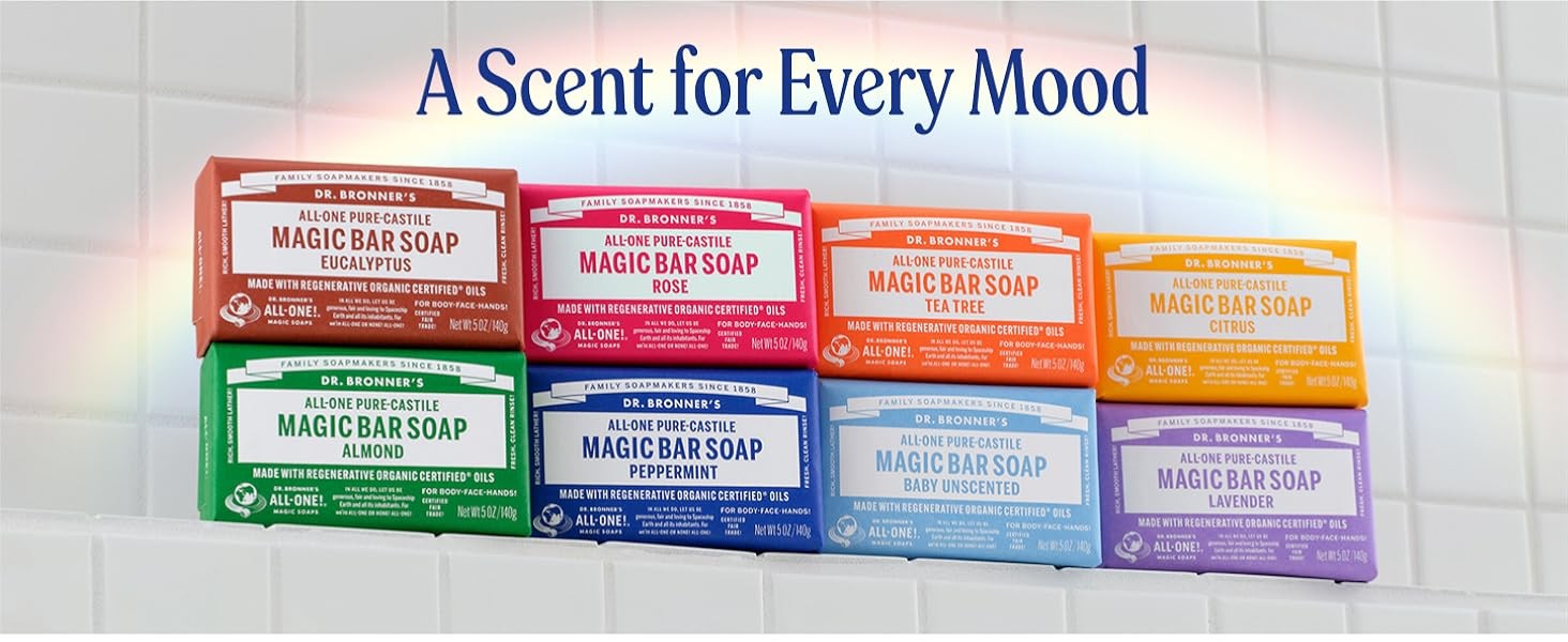 Pure-Castile Magic Bar Soap – Made with Regenerative Organic Certified Oils –