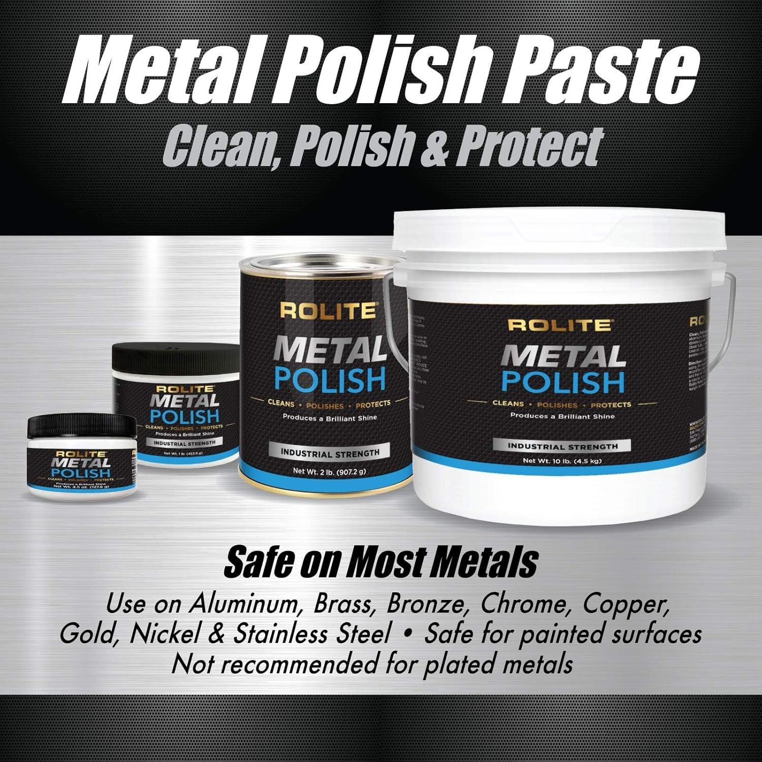 Metal Polish Paste, 4.5 Oz, Industrial Strength Scratch Remover & Cleaner for Al