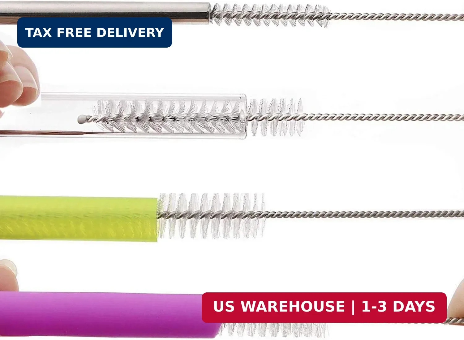 12 Inch Extra Long Straw Brush Cleaner (10 Pack), Flexible Nylon Tube Cleaning B
