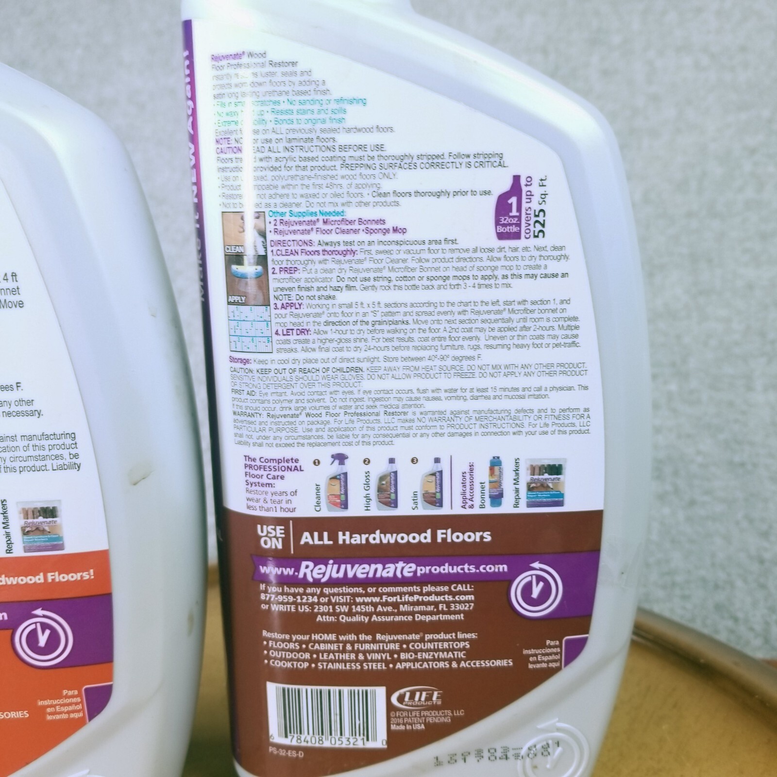 Rejuvenate Shine Refresher 3/4 Full & Floor Restorer 1/2 Full Lot 2 Bottle *see