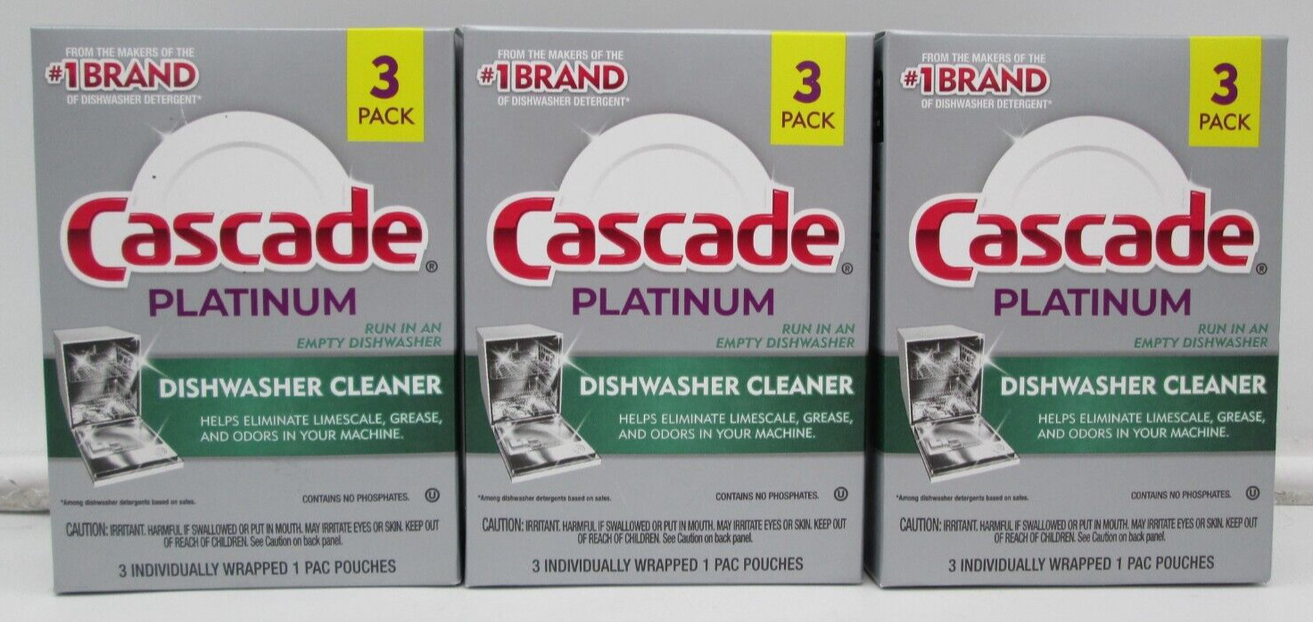 Ccascade latinum Dishwasher Cleaner 3/count Box 3 Box Lot