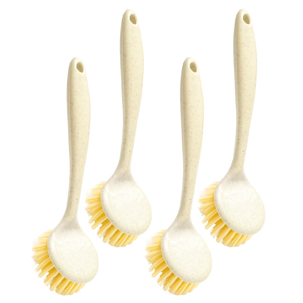 4pcs Multipurpose Pan Brushes Long Handle Dish Brushes Home Kitchen