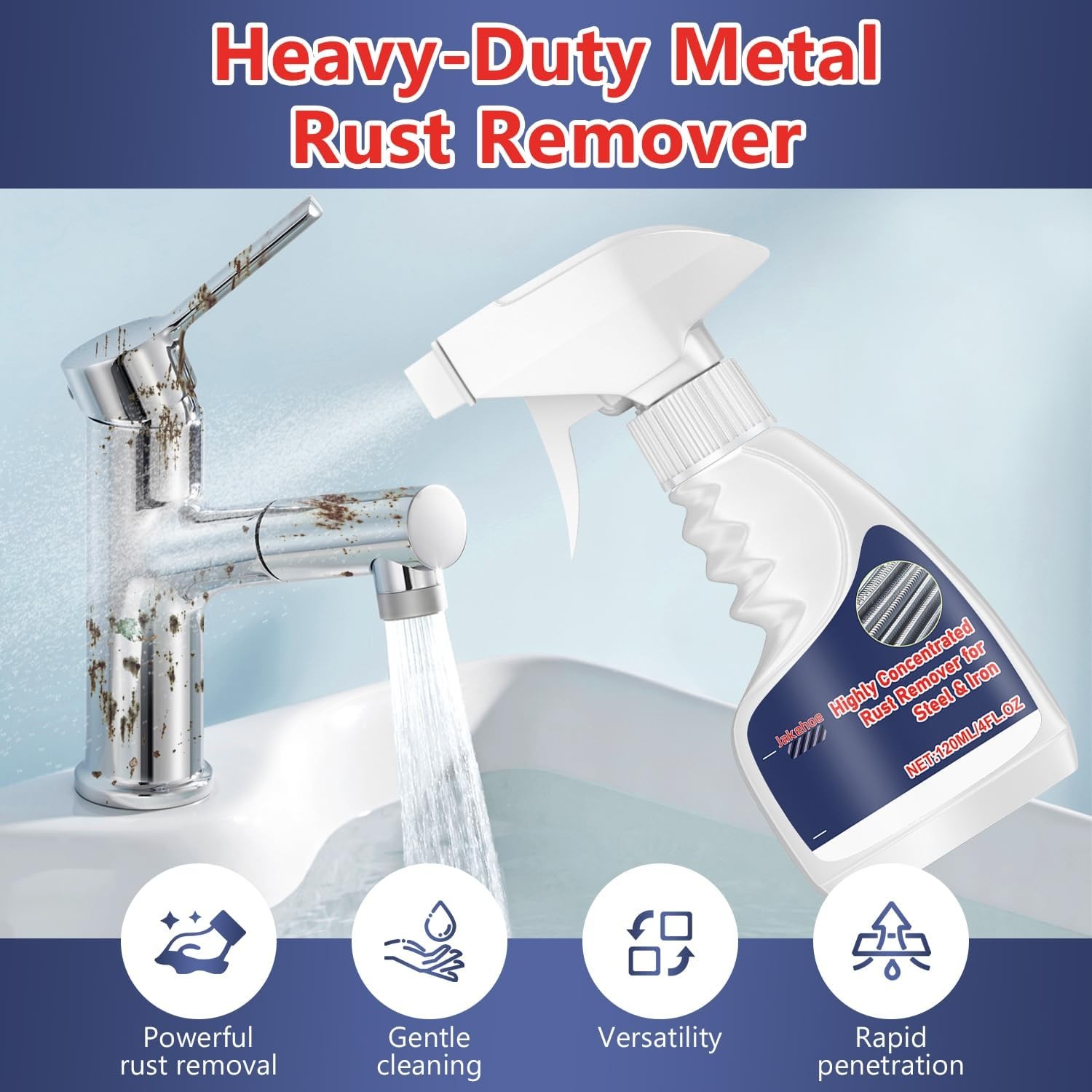 Heavy Duty Rust Removal for Metal,Multipurpose Rust Remover Spray,Stainless S…