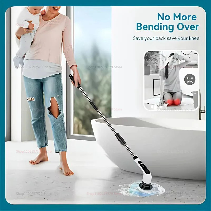 9 in 1 Multifunctional Handheld Electric Cleaning Brush with Telescopic Function