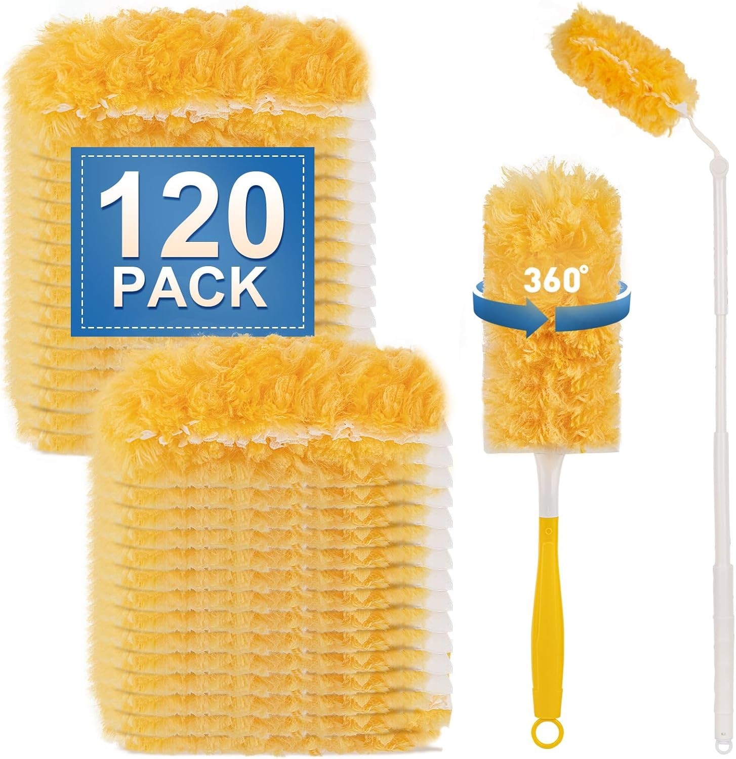 High-Quality Duster Refills, 120 Count +Telescopic Rod