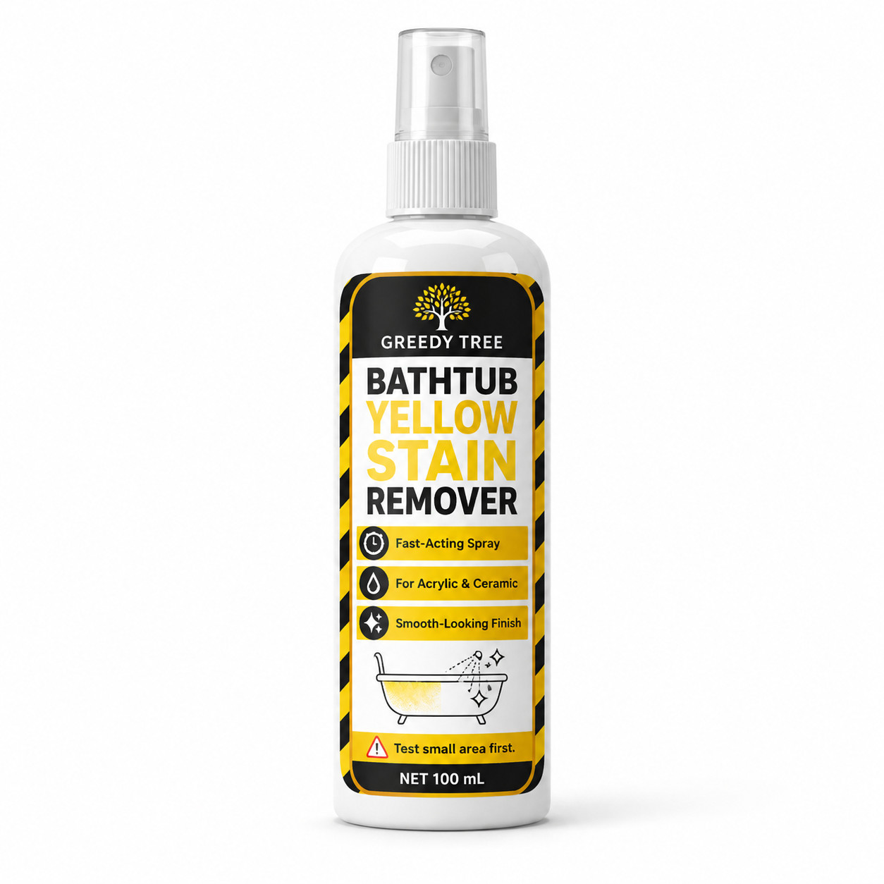 Tub Yellow Stain Cleaner Spray For Acrylic Ceramic And Plastic Surfaces