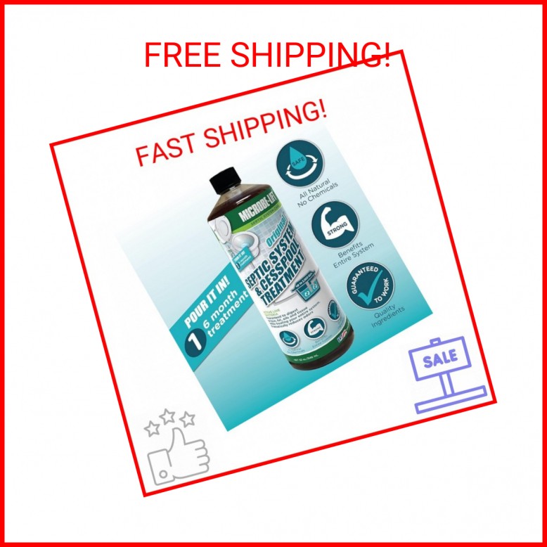 MICROBE-LIFT Septic Tank and Cesspool Treatment Enzymes – 6 Month Supply – Bacte