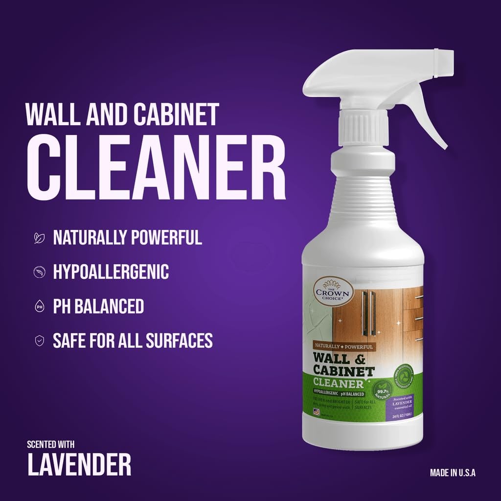 Multipurpose Lavender Wall Cleaner Spray – 24oz Stain Remover for Home Surfaces