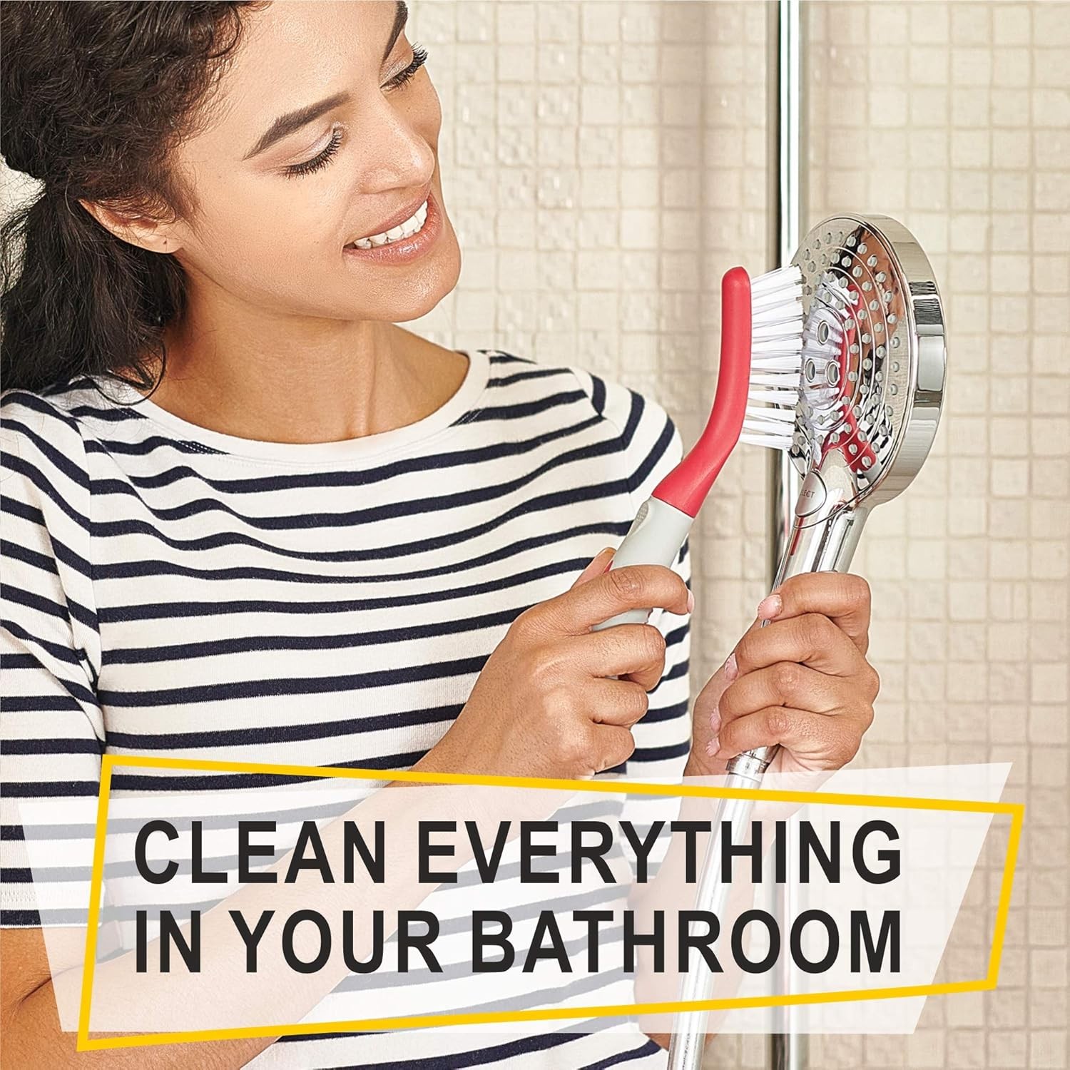 Scrub Brush Set of 3pcs – Cleaning Shower Scrubber with Ergonomic Handle&Durable