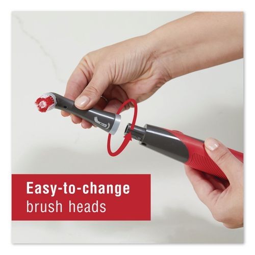 Rubbermaid Cordless Battery Power Scrubber, 12.68″ Brush, 7″ Red/Black Handle